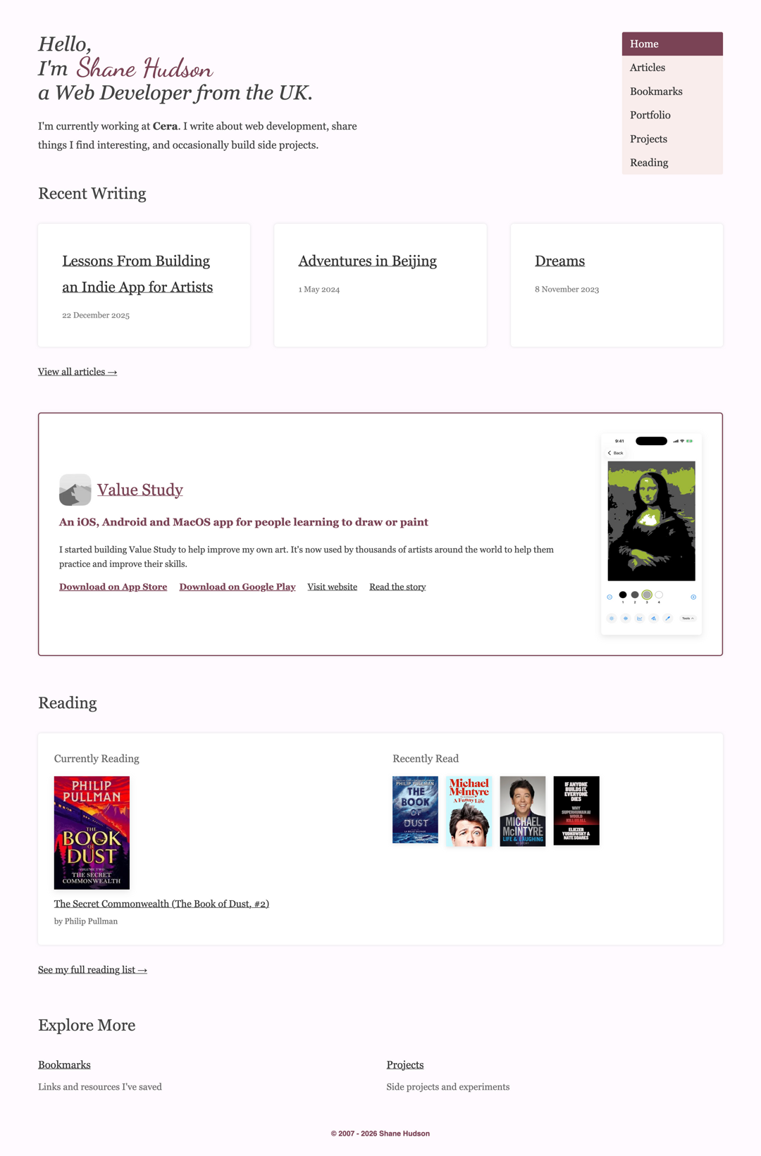 Personal Site screenshot